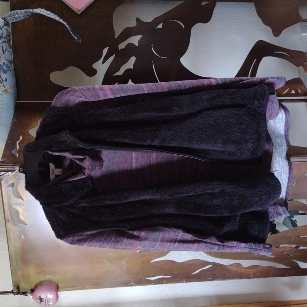 Croft and Barrow Faux Fur Vest and Cowell Neck Hi/Lo Top Both Sz L